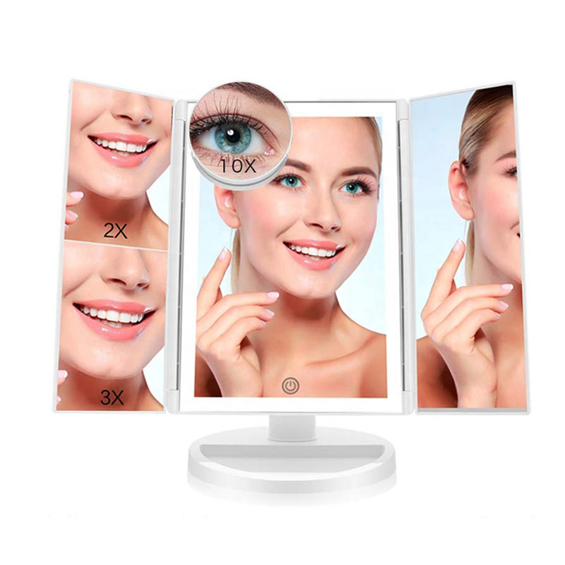 ¿Cómo pueden 36 luces LED con espejo giratorio de escritorio base transformar su rutina de belleza diaria?